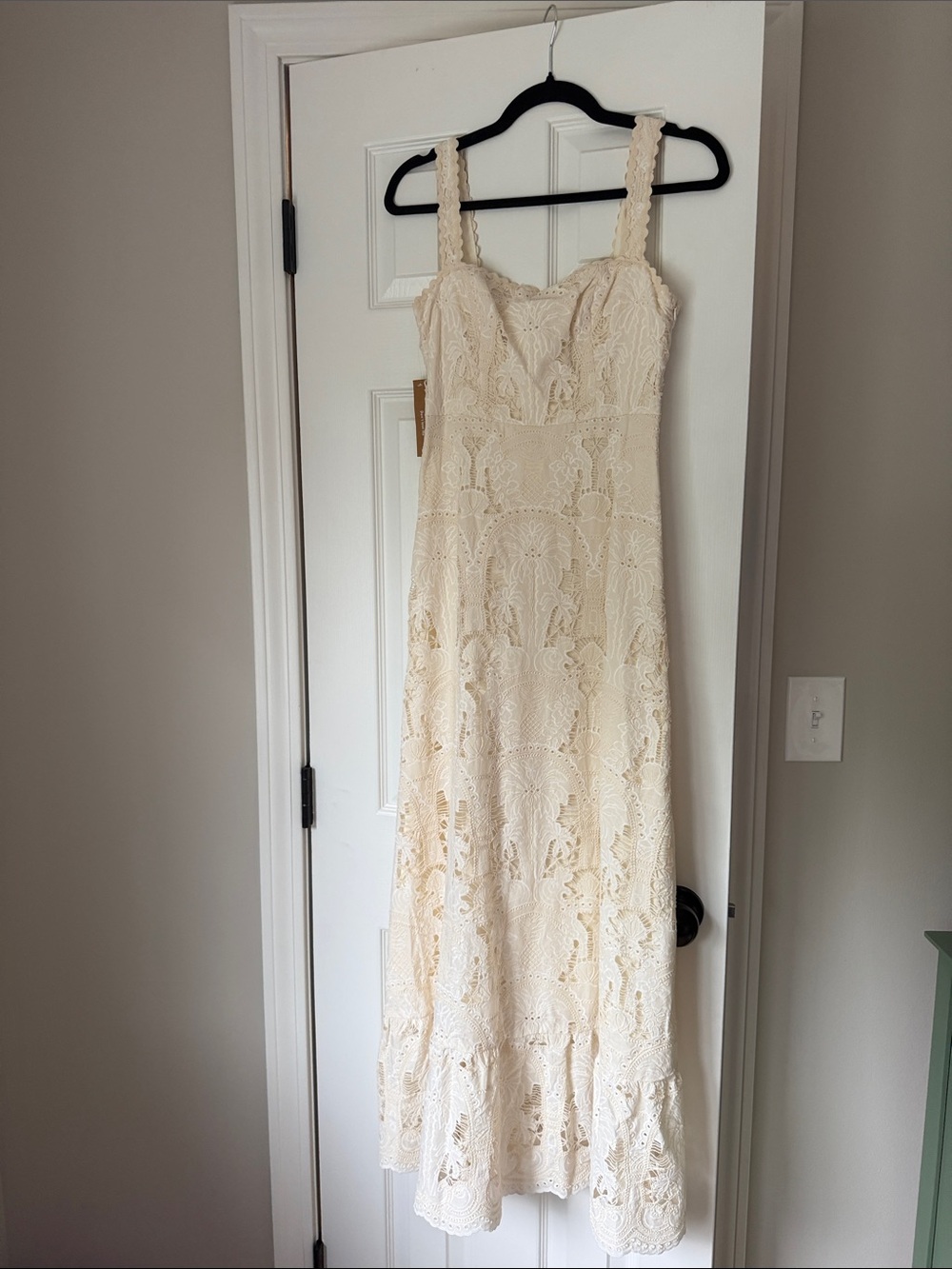 NEW Few Moda o.p.t Jordyn Cotton Cream Midi Dress - Picture 4 of 8